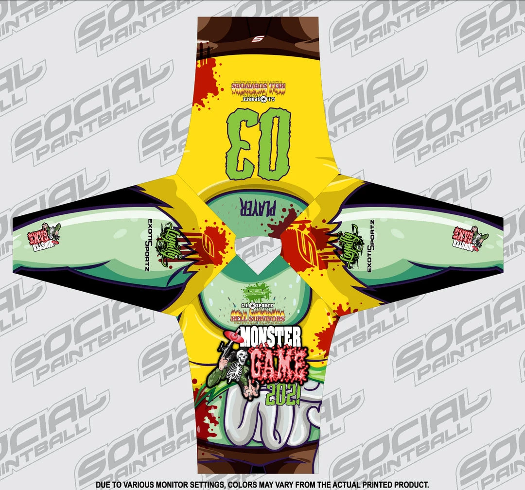 Social Paintball 2021 Michigan Monster Game Custom Event SMPL Jersey, Yellow Team 3 Social Paintball 2021 Michigan Monster Game Custom Event SMPL Jersey, Yellow Team