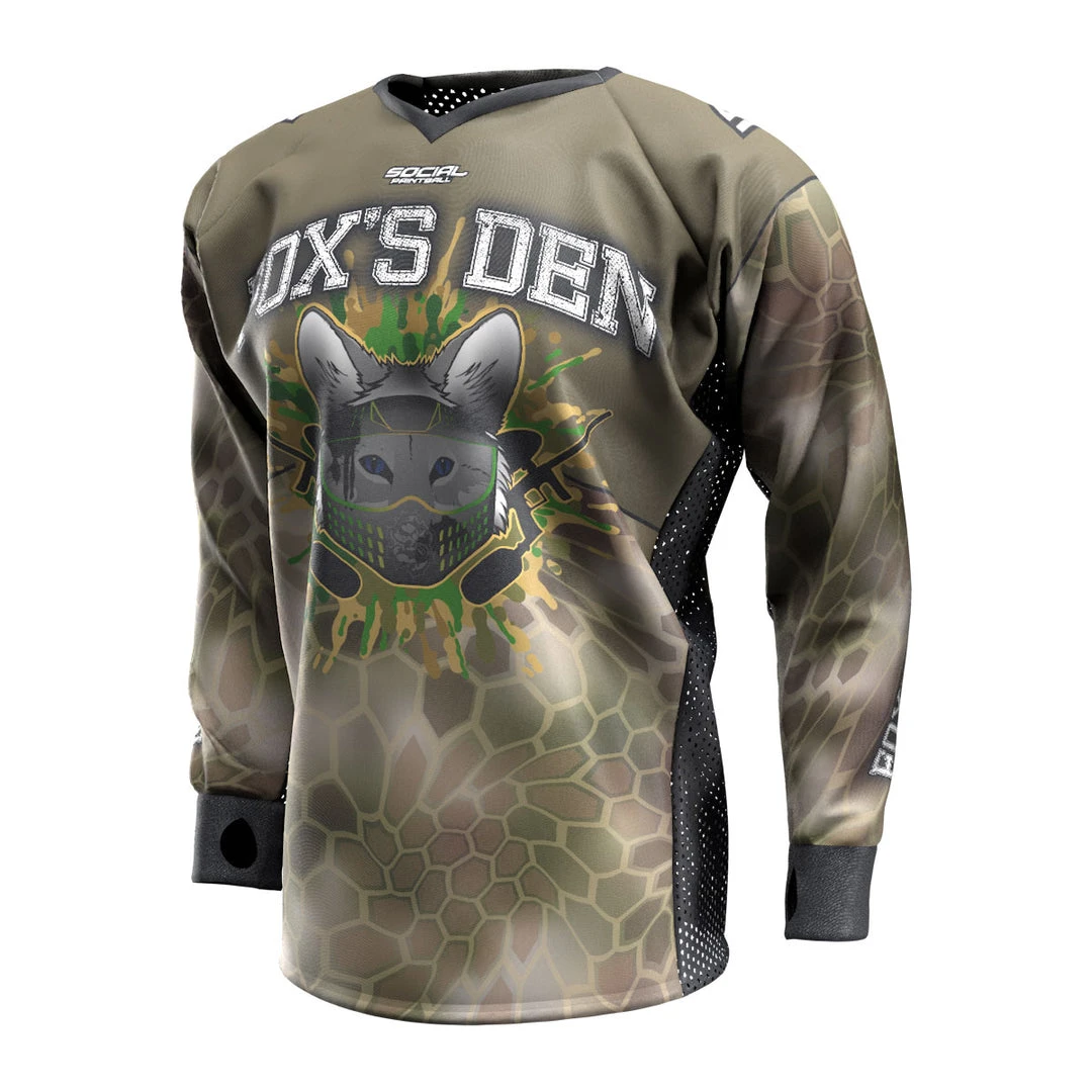 Social Paintball Fox’s Den Unpadded SMPL Jersey, Forest Camo 1 Social Paintball Fox’s Den Unpadded SMPL Jersey, Forest Camo