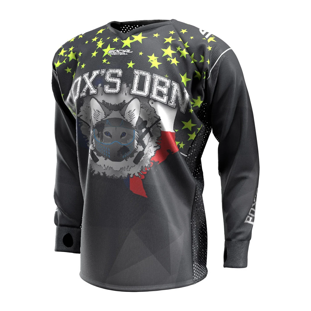 Social Paintball Fox’s Den Unpadded SMPL Jersey, Texas Black Slime 1 Social Paintball Fox’s Den Unpadded SMPL Jersey, Texas Black Slime