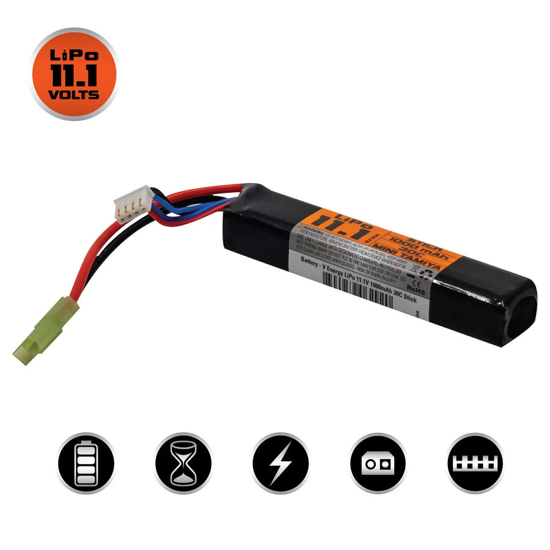 Batteries Valken LiPo 11.1v 1000mAh 30C Stick Airsoft Battery (Small Tamiya) 1 Batteries Valken LiPo 11.1v 1000mAh 30C Stick Airsoft Battery (Small Tamiya)