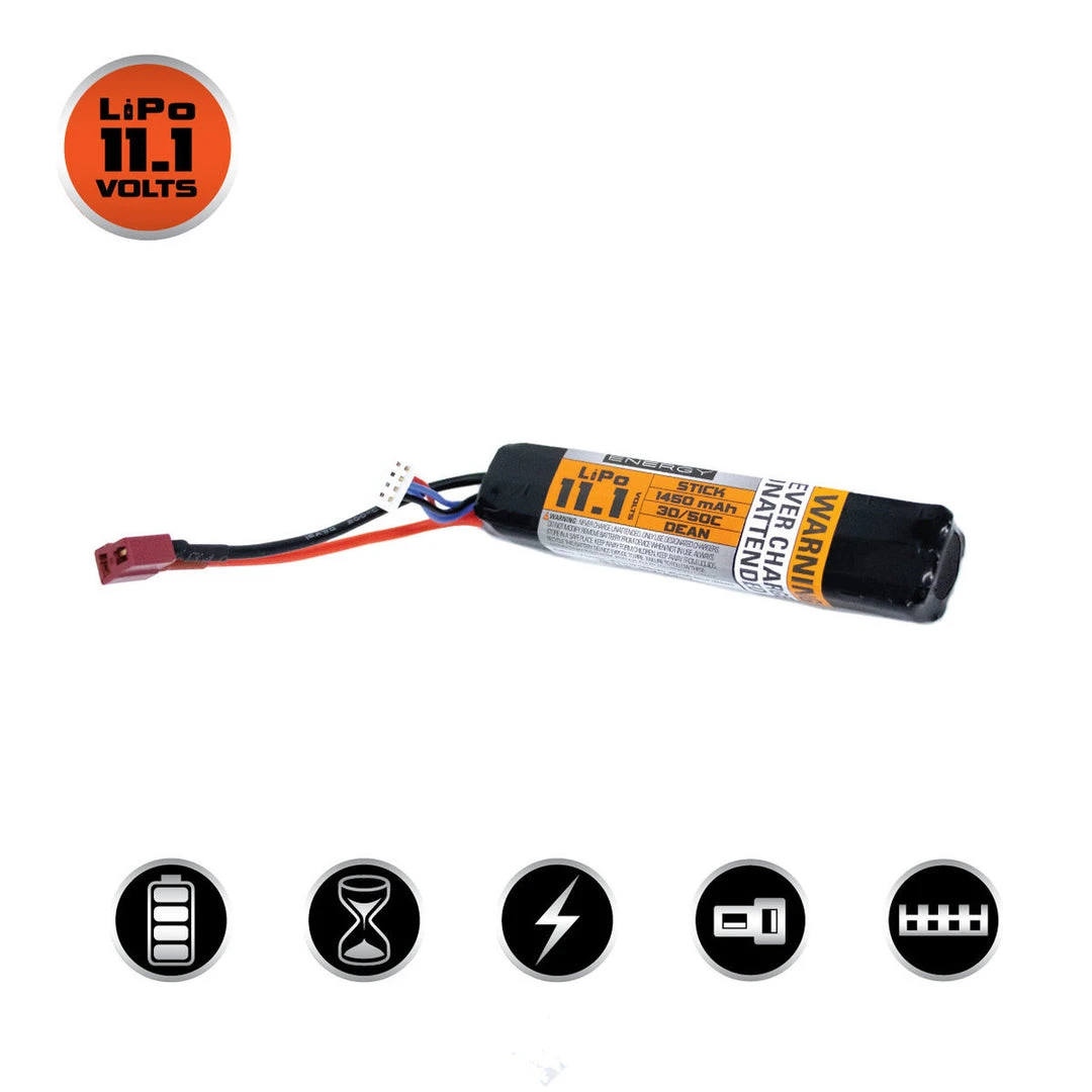 Batteries Valken LiPo 11.1v 1450mAh 30/50C Stick (Dean) 1 Batteries Valken LiPo 11.1v 1450mAh 30/50C Stick (Dean)