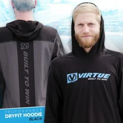 VIRTUE DRYFIT PROFORMANCE HOODED JERSEY - BLACK