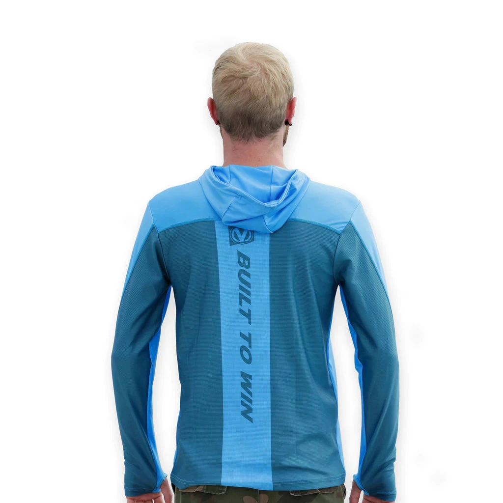 VIRTUE DRYFIT PROFORMANCE HOODED JERSEY - CYAN 3 VIRTUE DRYFIT PROFORMANCE HOODED JERSEY - CYAN