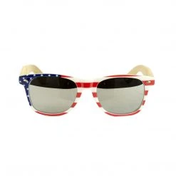 Social Paintball Bamboo Wood Sunglasses, American Flag