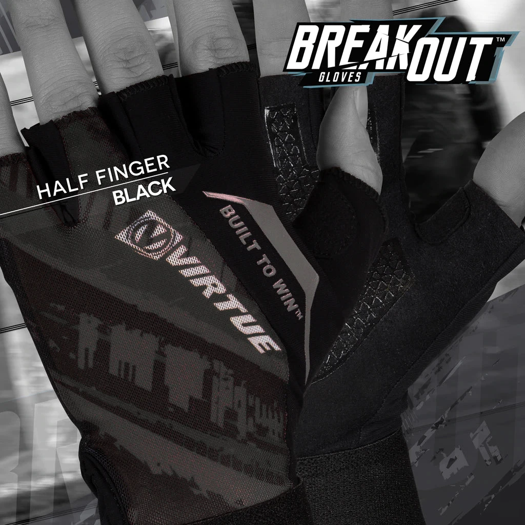 VIRTUE MESH BREAKOUT GLOVES - HALF FINGER - GRAPHIC BLACK 5 VIRTUE MESH BREAKOUT GLOVES - HALF FINGER - GRAPHIC BLACK