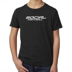 Social Paintball Kids Crew Shirt, Social Logo Black