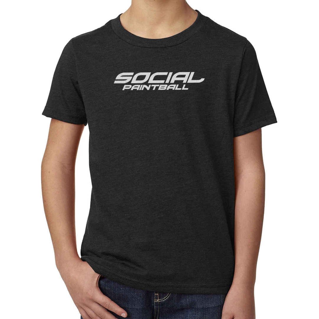 Social Paintball Kids Crew Shirt, Social Logo Black 1 Social Paintball Kids Crew Shirt, Social Logo Black