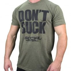 Valken Apparels Men’s Crew Shirt, Don’t Suck Olive Green