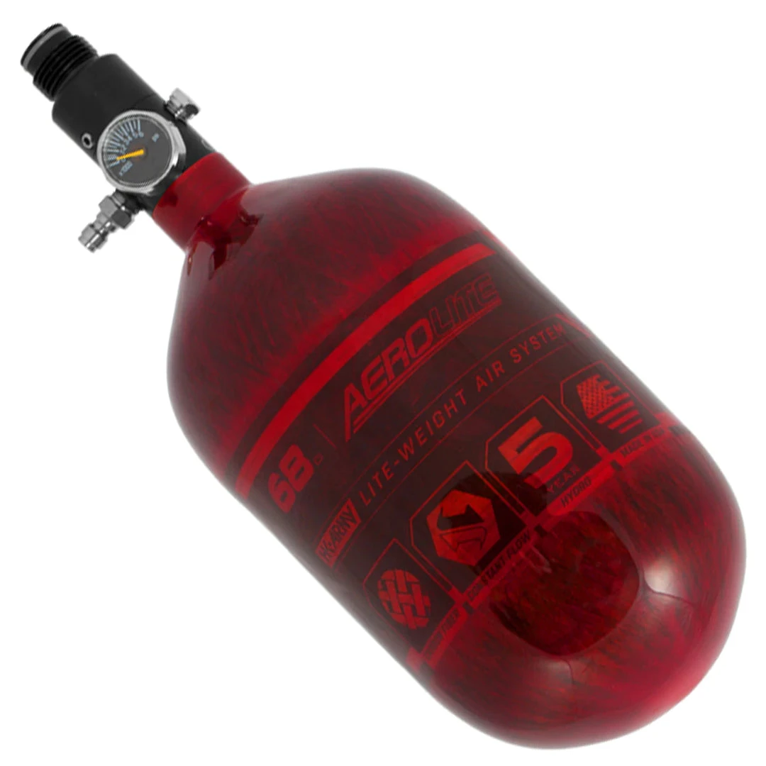 HK Army AEROLITE CARBON FIBER TANK - 68CI / 4500PSI - RED 1 HK Army AEROLITE CARBON FIBER TANK - 68CI / 4500PSI - RED