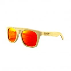 Social Paintball Bamboo Wood Sunglasses, Red Mirror Lens