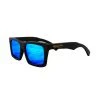 Social Paintball Black Bamboo Wood Sunglasses, Blue Mirror Lens