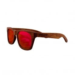 Social Paintball Rosewood Sunglasses, Red Mirror Lens