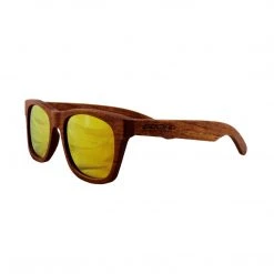 Social Paintball Rosewood Sunglasses, Yellow Mirror Lens